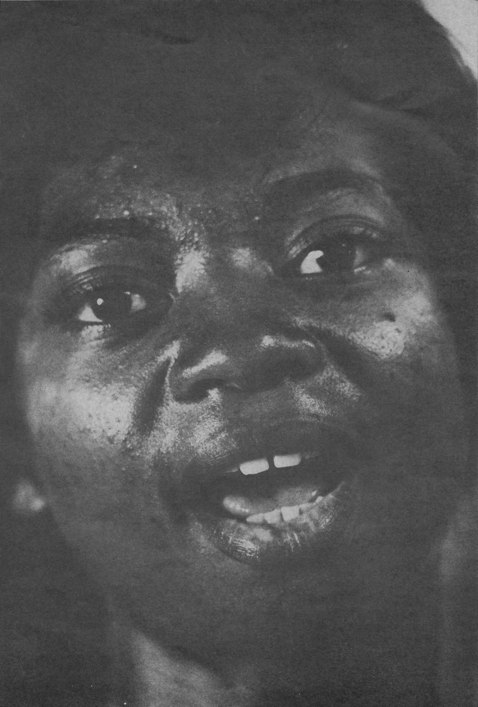 full-page: face of woman singing